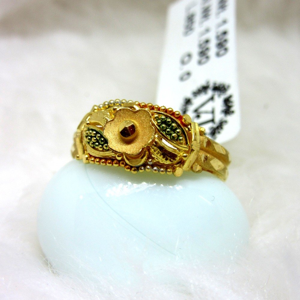 Gold fancy karda ladies ring