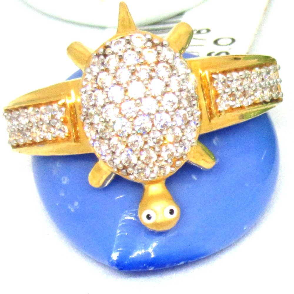 Gold diamond turtle ring
