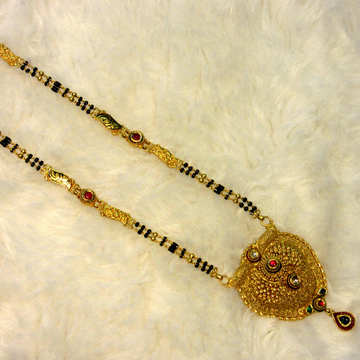 Gold 22k hallmark 916 jadtar mangalsutra by 