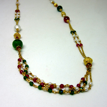 22k 916 Hallmark Antique Color Stone Mala by 