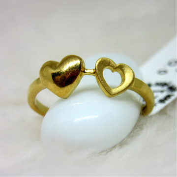 Gold twin hearts ring by 