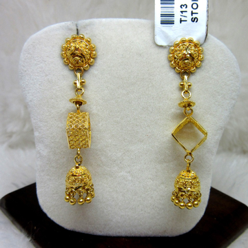 Gold Long Fancy Earring by 