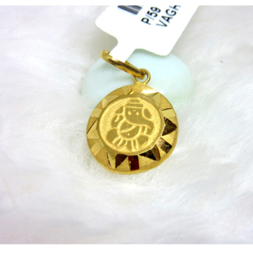 Gold Ganesha Pendent Round Shape by 