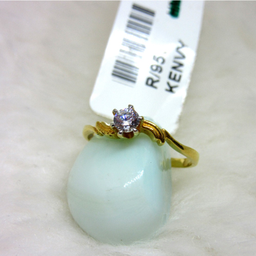 Gold Single Diamond Ring by 