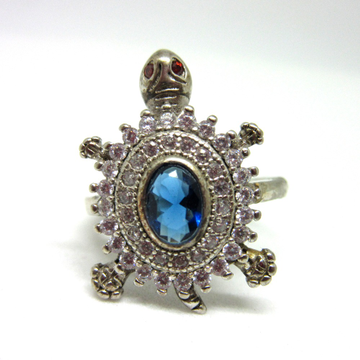 Silver 925 blue stone tortoise ring sr925-116 by 