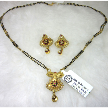 Gold hm916 jadtar necklace set by 