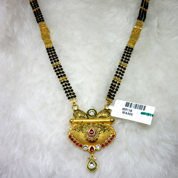 Gold jadtar oxidize mangalsutra by 
