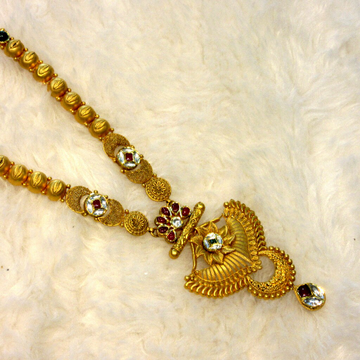 22k gold 916 hallmark jadtar antique long set by 