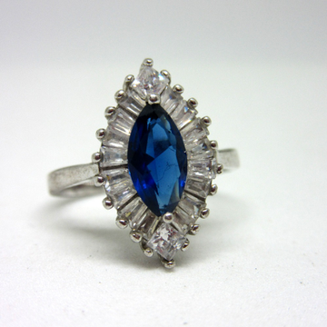 Silver 925 marquise shape blue stone ring sr925-17... by 