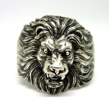 Oxidised Roaring lion Silver 925 Ring by 