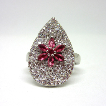 925 silver pink diamond oval shape sr925-229 by 