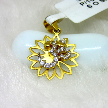 Gold hallmark 916 om logo pendant antique design by 