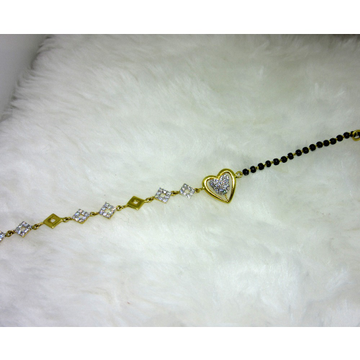 Priyaasi Kundan Pearl Black Bead Gold-Plated Mangalsutra Bracelet