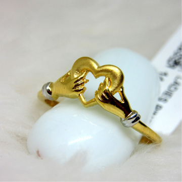 Gold heart with handpair ring by 