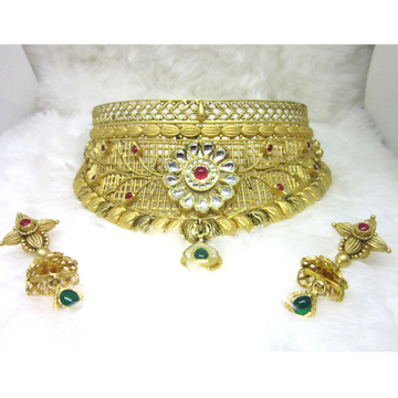 Special bridal gold hm916 jadtar chokker set by 