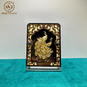 Gold Foil Peacock Frame by 