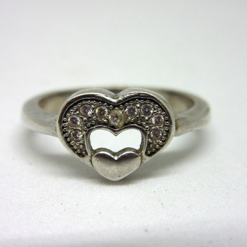 Silver 925 double heart ring sr925-120 by 