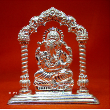 Silver Shree Ganesha Merath Gate Murti(Statue) MRT... by 