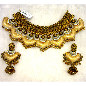 Gold 22k Antique Jadtar Bridal Heavy Designer Neck... by 
