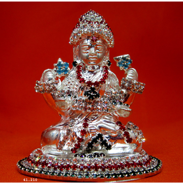 silver Shree Lakshmiji multi-color Diamond murti(S... by 