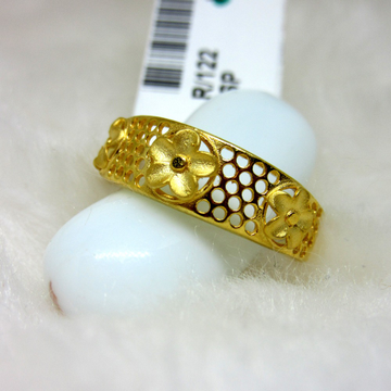 Flower small round carving band  ring by 