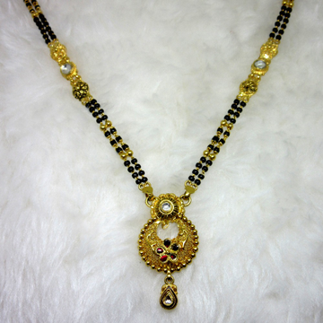 Gold semi jadtar classic mangalsutra by 