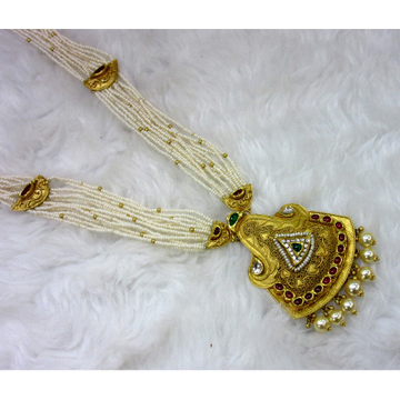 gold hm916 moti chadar long antique jadtar necklac... by 