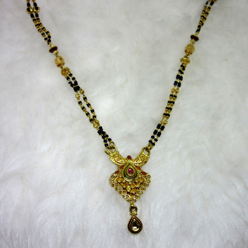 Gold Classic Semi Jadtar Mangalsutra by 