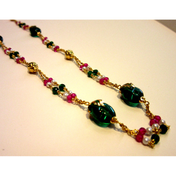 22k 916 hallmark antique colorful stone mala by 