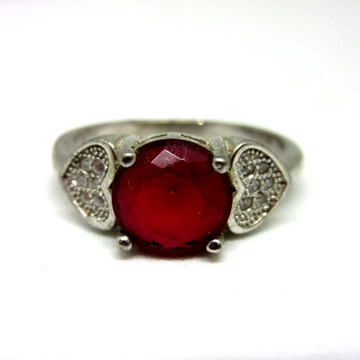 Silver 925 red stone ring sr925-172 by 