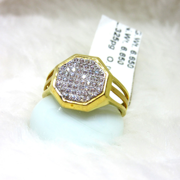 Gold octagonal shape diamond gents ring by 