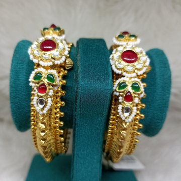 916 Gold Jadtar Bangle Kada by 