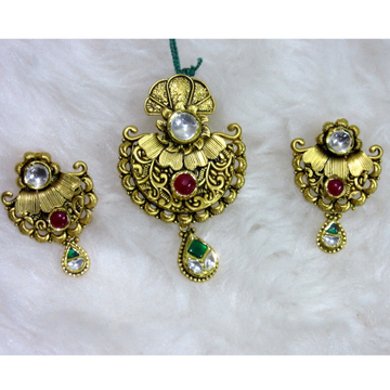 Gold 22k hm916 antique jadtar pendent set by 