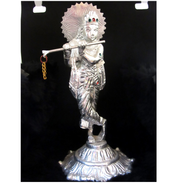 Metal shree krishna statue(murti) washable & unbre... by 