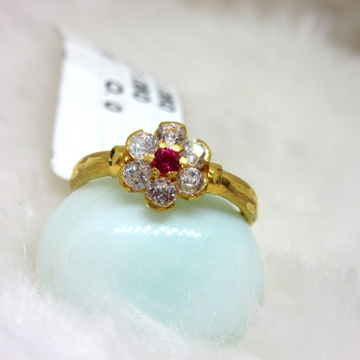 Gold Pink Stone Ring by 