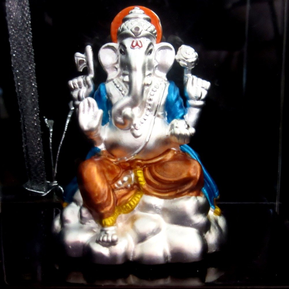 Silver 999 emerald shree ganesh statue (murti) mrt-4