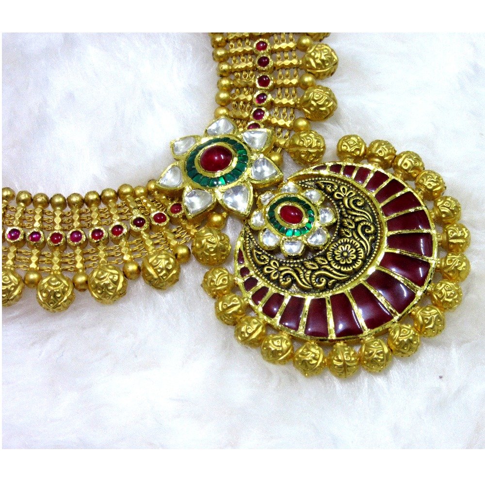 22k 916 heavy colorful jadtar set