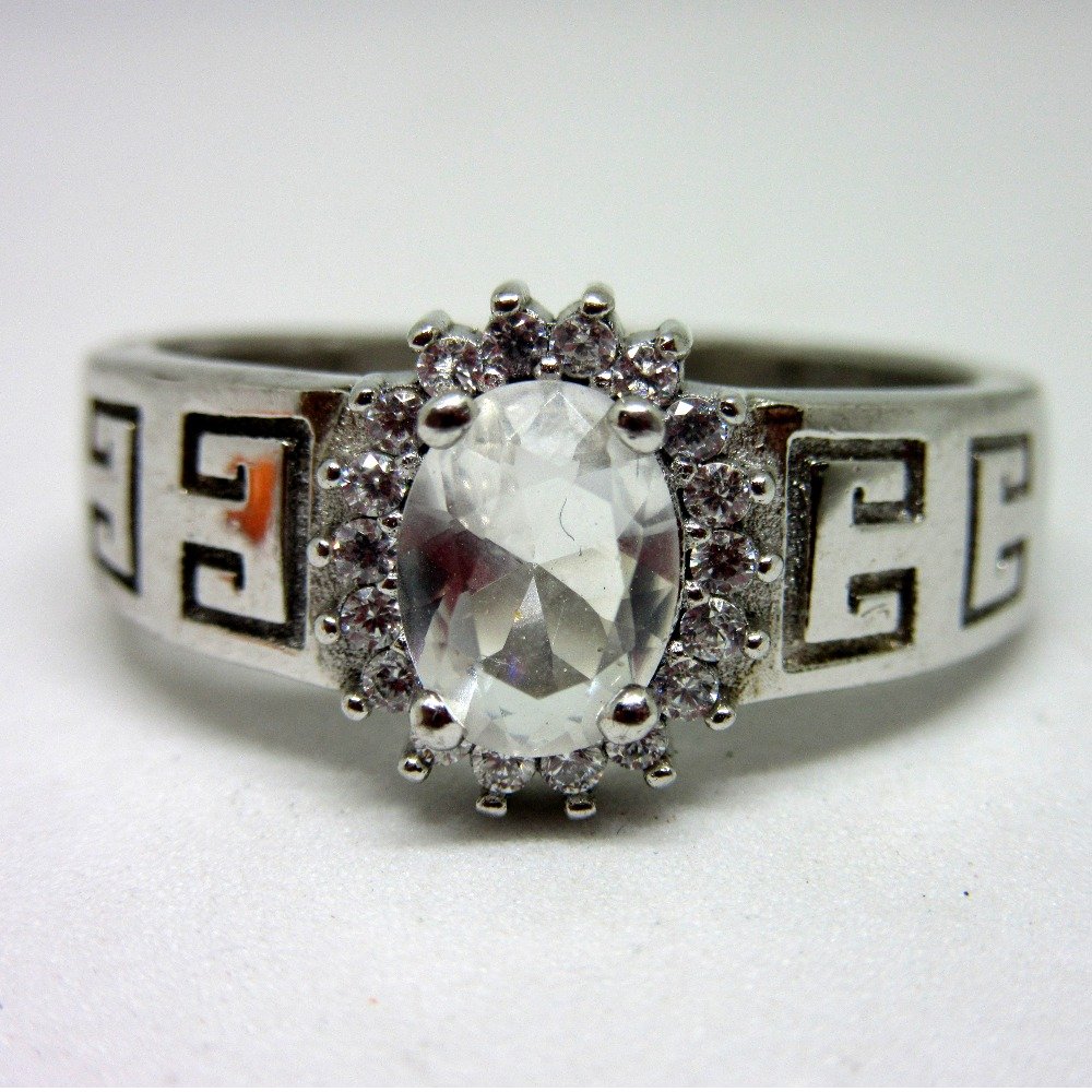 Silver 925 single oval shape stone ring sr925-50