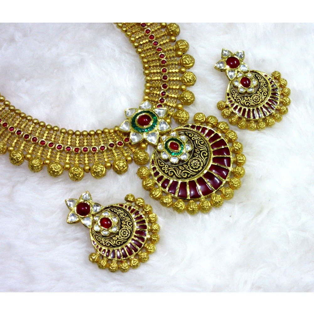 22k 916 heavy colorful jadtar set