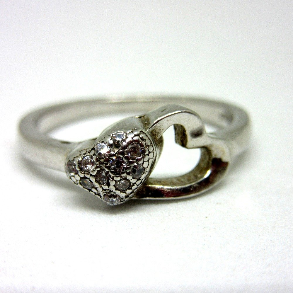 Silver 925 double heart shape ring sr925-43