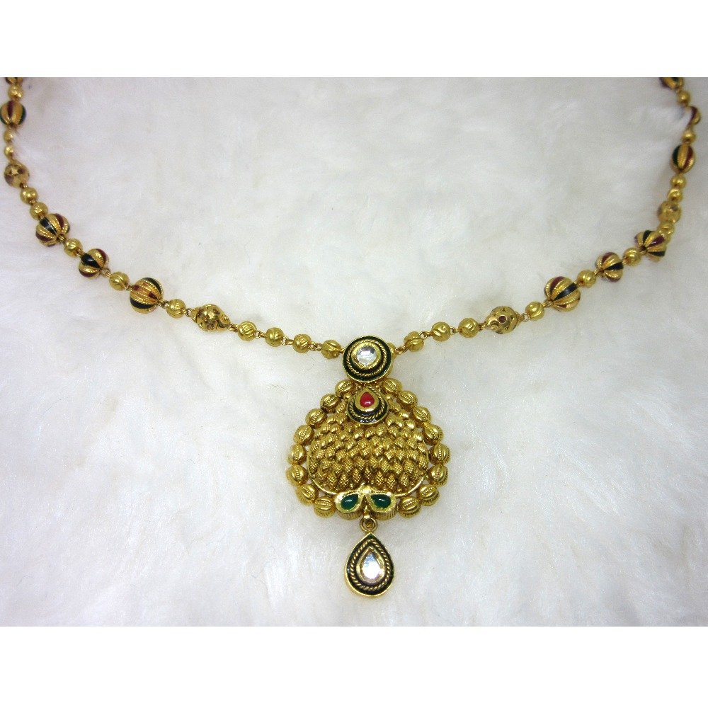 Gold HM916 Jadtar Necklace Set