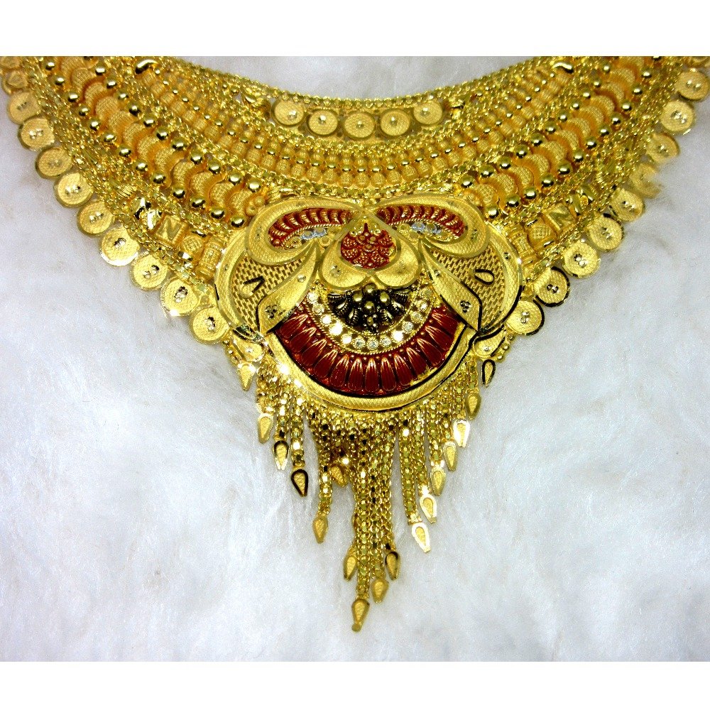 Broad culcutti gold hm916 necklace set