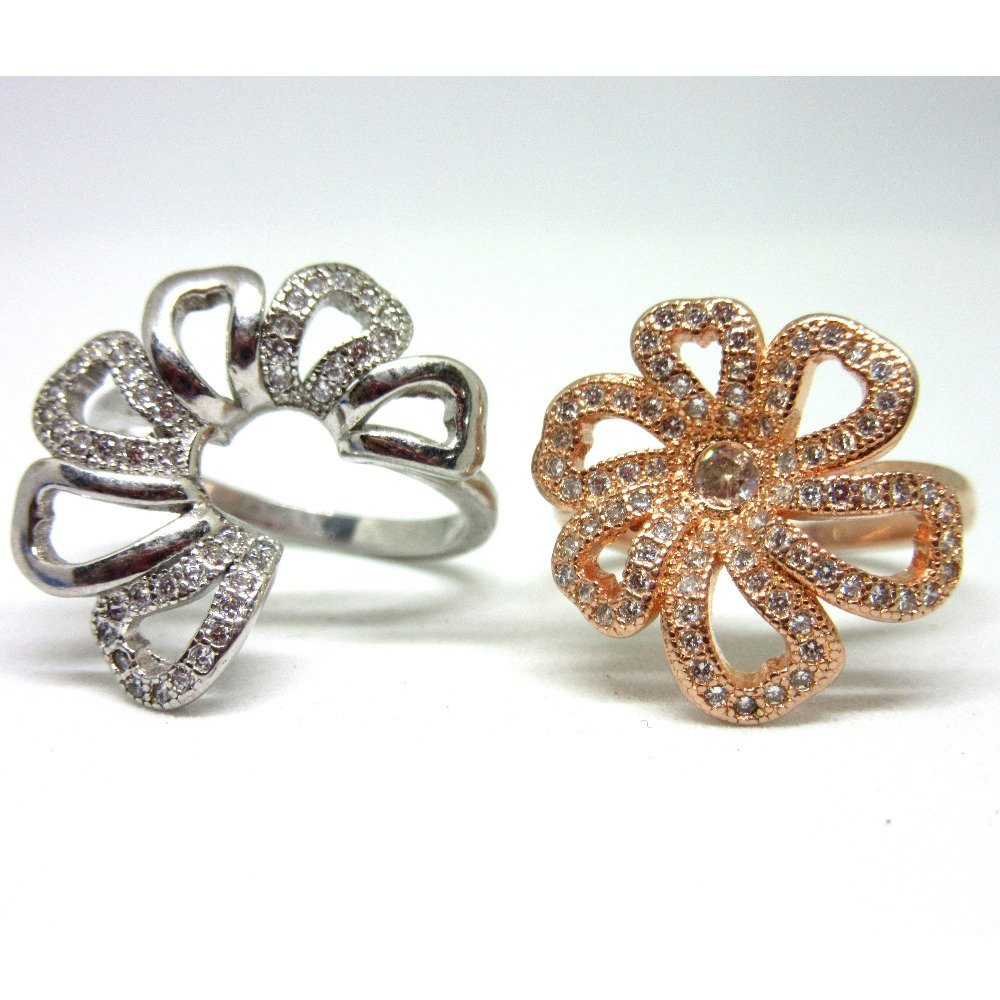 Silver 925 2 in 1 rose gold polis ring sr925-216