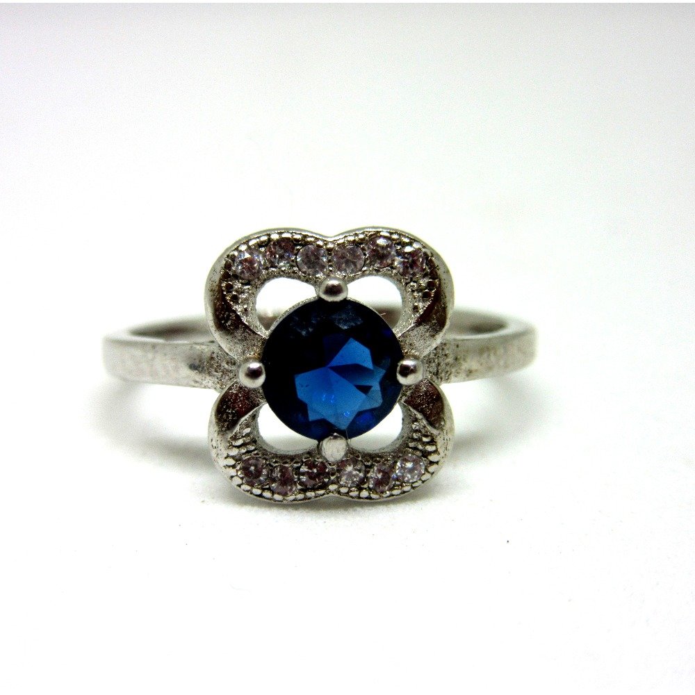 Silver 925 classic blue stone ring sr925-168