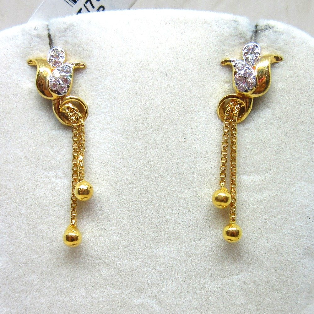 Gold Long Fancy Earring