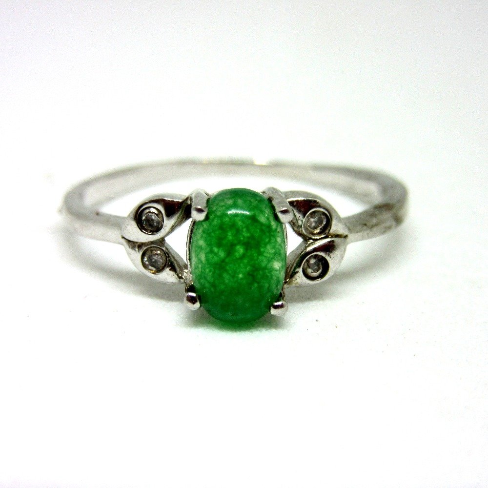 Silver 925 green rare stone ring sr925-192