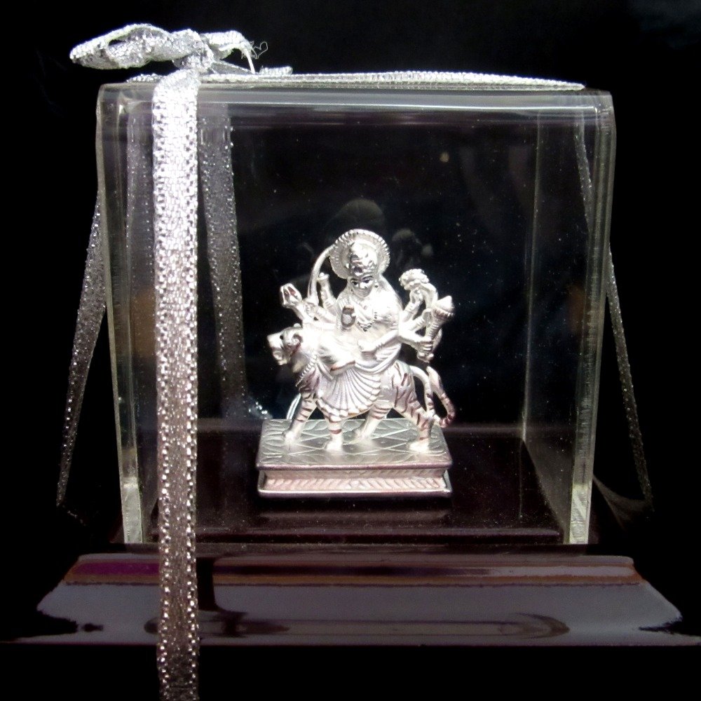 Silver 999 emreld ambe maa statue (murti) mrt-275