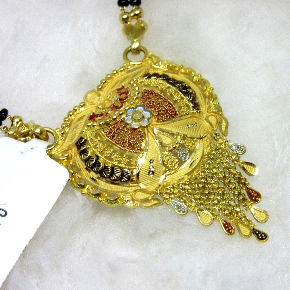 Gold semi culcutti colorful mangalsutra