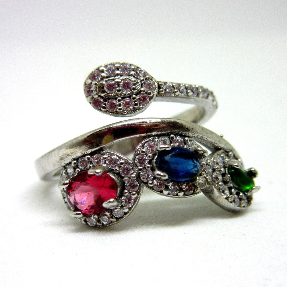 Silver 925 color stone ring sr925-239