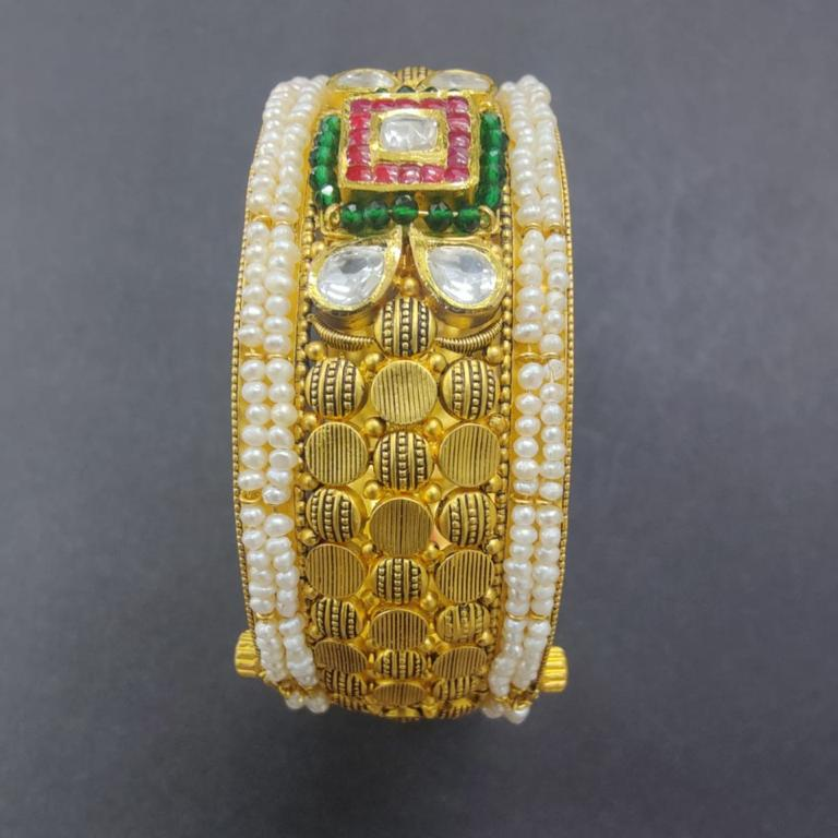 GOLD 22K HM916 COLORFUL DESIGNER MOTI BANGLES